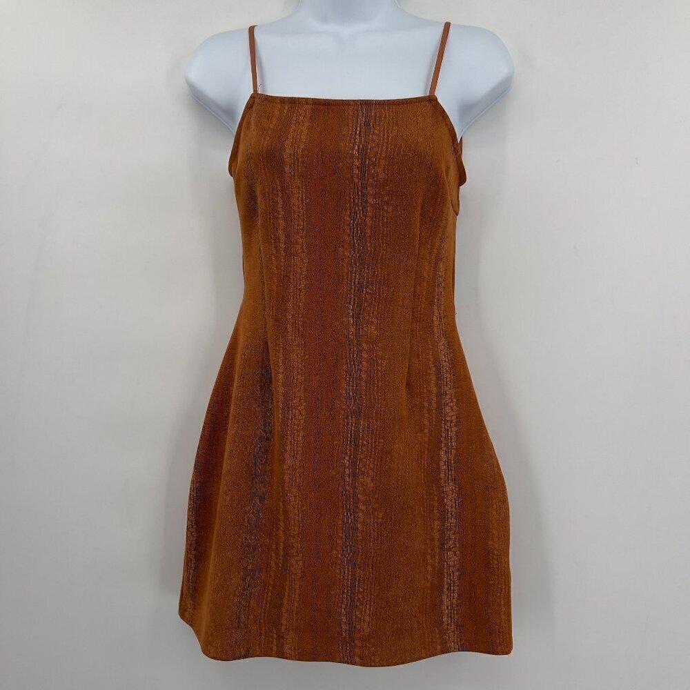 Urban Outfitters Backless Tie Back Snake Print Brown Mini Dress Women's S-P